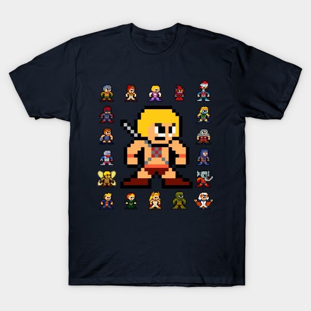 MOTU Heroic Warriors 8bit Pixel Art T-Shirt by 8-BitHero